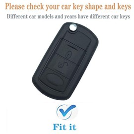 WKEDQAF Car TPU Key Shell for Range Rover Key Fob Cover Fit for Land Rover Range Rover Sport LR3 2006 2007 2008 2009 2010 (Black)