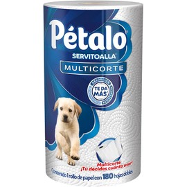 Pétalo Servitoalla Multicortes, 1 Rollo con 180 Hojas Dobles, Rápida Absorción.