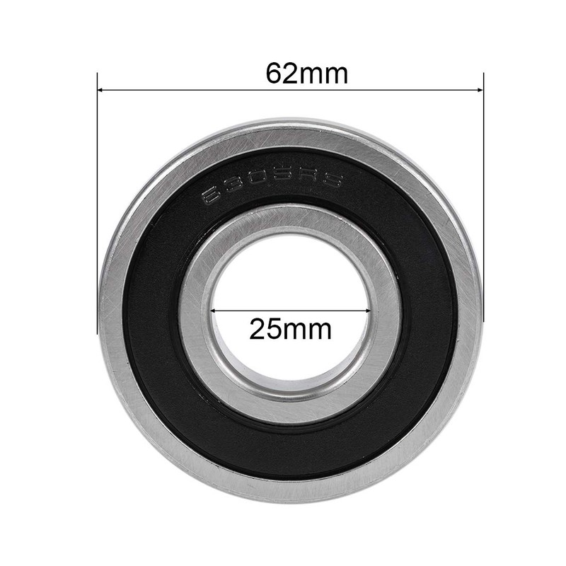 sourcing map 6305-2RS Deep Groove Ball Bearings Z2 25mm X