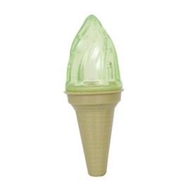 PET LIFE 'Lick & Gnaw' Ice Cream Cone Freezable and Chewable Tossing Waterproof Floating Pet Dog Toy w/ Insertable Treat pocket, One Size, Green