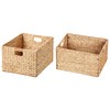eHemco Extra Large Woven Hyacinth Wicker Storage Baskets with Iron