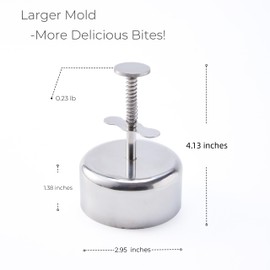 Polvoron Molder Filipino – 304 Stainless Steel Cookie Press with Spring Handle, Large Heavy-Duty Pastry Molder for Baking, Ensaymada, Mooncakes, and Shortbread – Easy Release & Durable