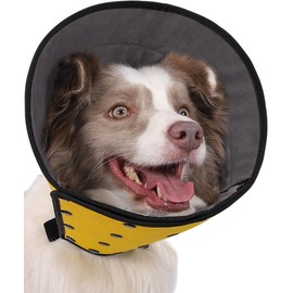 Soft Dog Cone for Dogs After Surgery, Comfortable Dog Cones for Large Medium Small Dogs, Adjustable Dog Recovery Collar for Pets, Waterproof E-Collars for Dogs, Elizabethan Collar (S)