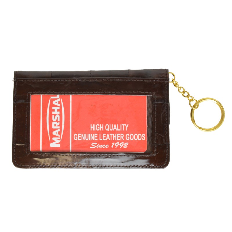 Eel Skin Soft Leather Change Purse Coin Wallet with Key