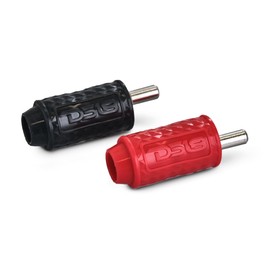 DS18 Amp Input Reducers with Offset Stub & Red/Black Silicone Cover, Marine Grade, Wire Reducer Power/Ground Input Reducer, Amplifier Wire Connector, Pair (1/4-GA to 1/8-GA)