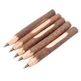 Hillento Handmade Wooden Ballpoint Pen, Vintage Creative Original Ecological Wood Ballpoint Pen, School Supplies, 10PCS, Short Style