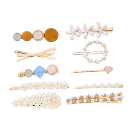 PACKOVE 10PCS Pearl Hair Clips Set Women Girls Hair Barrettes Simulation Pearls for Everyday Use