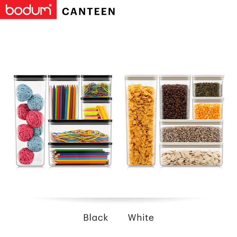 Bodum Canteen Storage Jar Set, BPA-Free Plastic, Airtight Silicone Seal,