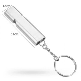 Square Self-Defense Whistle Keychain Silver 20ea