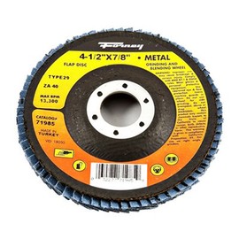 Forney 4-1/2 in. Dia. x 7/8 in. Zirconia Aluminum Oxide Flap Disc 40 Grit Fine 13300 RPM 1 pc.
