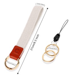 Stretchy Wristlet Keychain Car Key Chain Lanyards Braided Keychain for Car Keys Phone Camera Wallet ID Badges Card,Starlight