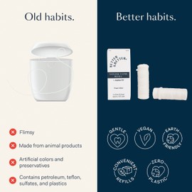 Better & Better Natural Dental Floss Refill Pack | Waxed & Zero Plastic Oral Care - 100% Plant-Based, Vegan, Eco and Non Toxic Dental Floss, 2 Spools