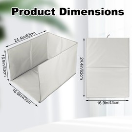 Cat Litter Box Enclosure Splash Guard, Waterproof Litter Box Cover with Removable Mat, Foldable Grey PVC Pet Shield for Anti-Leakage, Litter Scatter Control and Easy Cleaning, 24.4 x 16.9 x 16.9 in