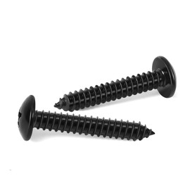 #10 x 1-1/2" Truss Head Self Tapping Wood Screws Sheet Metal Screws, Black Finish, 304 Stainless Steel 18-8, 100 PCS