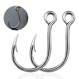 9KM DWLIFE Single Hook 25pcs Assist Lure Hook Blue High Carbon Steel Fish Hook Silver Replacement Hook Jig Stream 2#