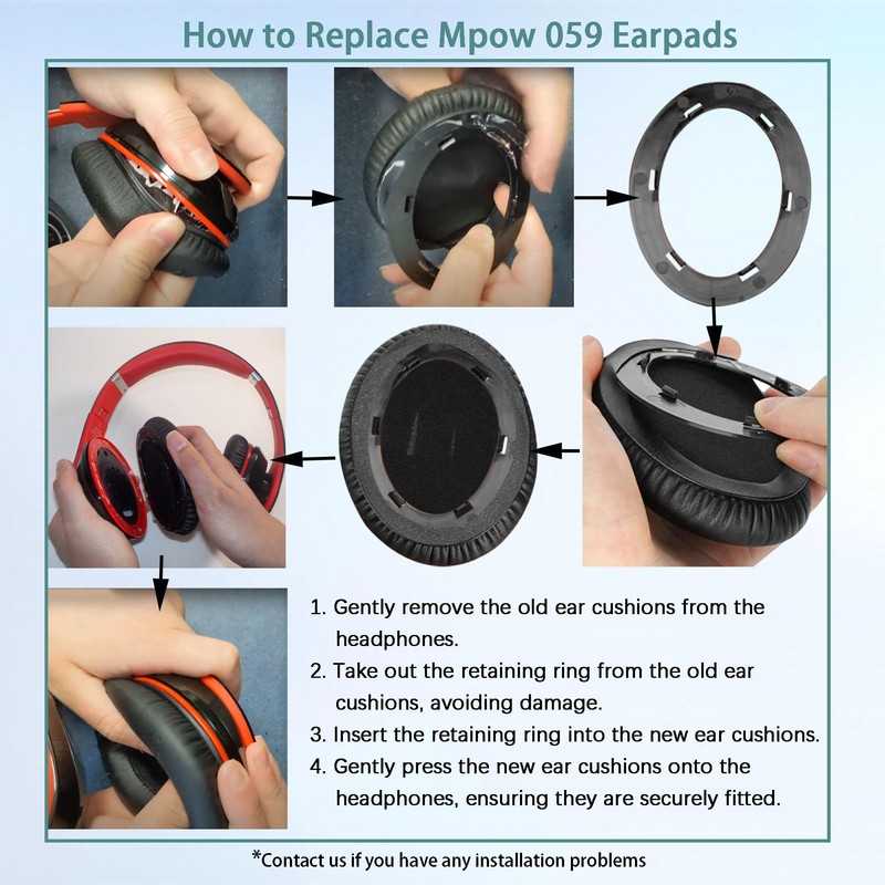 HAIZEEN Ear Pads Compatible with Mpow 059 / H1 /