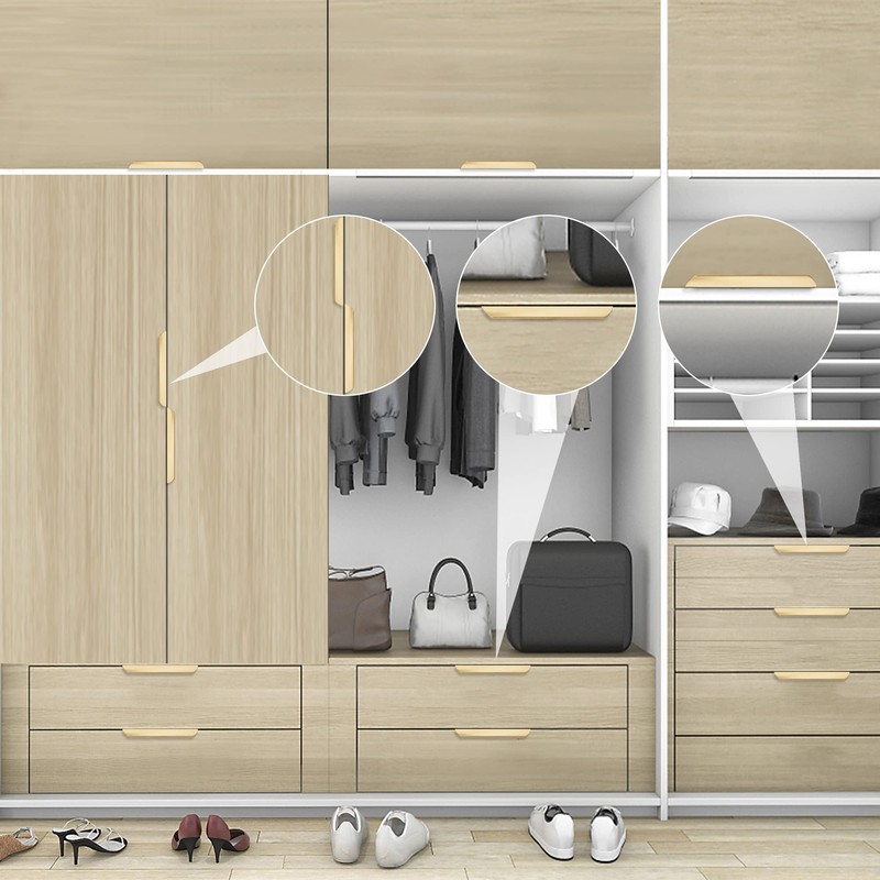 Malimali 10 Pack Gold Edge Finger Pulls for Cabinets 6"