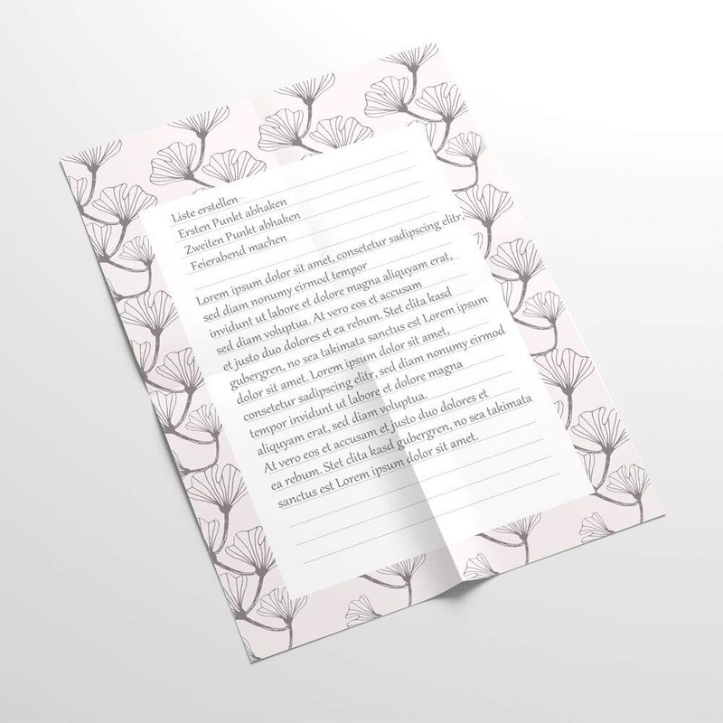 Ginkgo Notepads, Writing Pads, DIN A5 Format, 2 Pads