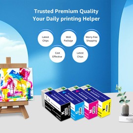 Yongairuink SJIC22P SJIC22P (K) SJIC22P (C) SJIC22P (M) SJIC22P (Y) Pigment Printer Cartridges Compatible with EP TM-C3500 Colour Works C3500 C3510 C3520 (1BK 1C 1M 1Y)