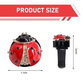 Dogary 2 PCS Ladybug Car Accessories, Bling Cute Car Air Vent Clip, Ladybug Decorative Gift for Women, Decorative Accessory Suitable for Most Cars (Red)