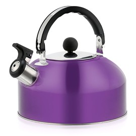 2.7 Quart (3 L) Tea Kettle, Food Grade Stainless Steel Teakettle is Best for Boiling Water, Brewing Tea, and Making Coffee (Purple)