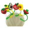 Reusable Silicone Sunflower Straw Plugs, Drinking Straw Covers and Dust