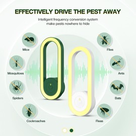 Ultrasonic Pest Repeller 4 Packs, Electronic Pest Repellent for Indoor Pest Control, Plug in Indoor Repellent Mouse Repellent for Home,Kitchen, Office, Warehouse