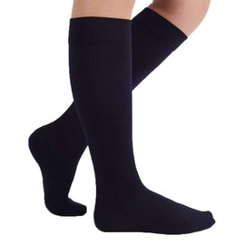 mediven angio 20-30 mmHg calf closed toe Compression Socks, Black, III, Standard