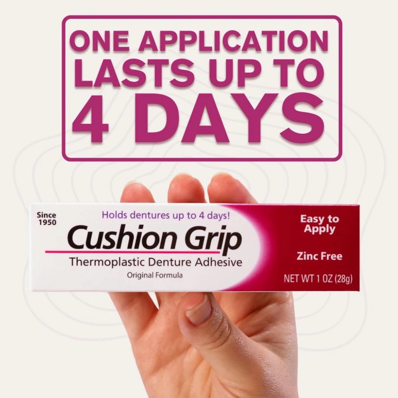 Cushion Grip Thermoplastic Denture Adhesive 1 oz. (Pack of 3)