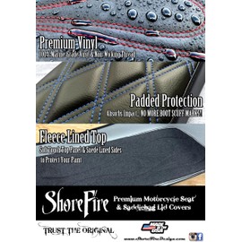 ShoreFire Design 2014-2023 Premium Flame Saddlebag Lid Covers for Harley Davidson Black