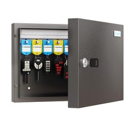 DidiHere 16-Key Cabinet Organizer, Key Lock Box Secured Key Holder for Valets, Hotels, Car & House Keys Black