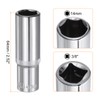 sourcing map 6-Point Socket 3/8" Drive 14mm Deep 2.52" Length