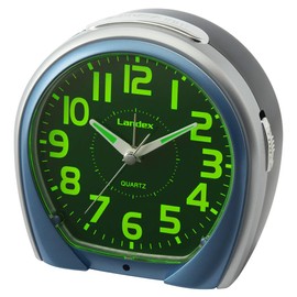 LANDEX YT5268BU Alarm Clock, Everyview, Non-Radio, Continuous Second Hand, Constant On, Light Collecting, Blue