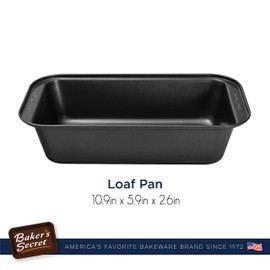 Baker's Secret 2pcs Loaf Pan for Baking Bread, Nonstick Carbon Steel Rectangular Pan 11" x 6", Premium Food-Grade Nonstick Coating, for all bakers