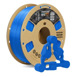OVERTURE PETG Filament 1.75mm, 3D Printer Filament, 1kg Filament (2.2lbs), Dimensional Accuracy Probability +/- 0.02 mm, Fit Most FDM Printers (Digital Blue)