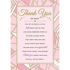 Piccadilly Greetings Heartfelt Wishes Sentimental Thank You Card - 9 x 6 inches - Regal Publishing,Yellow