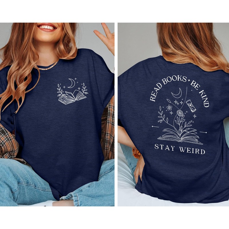 Ithalt Book Shirts for Women Read Books Be Kind Stay