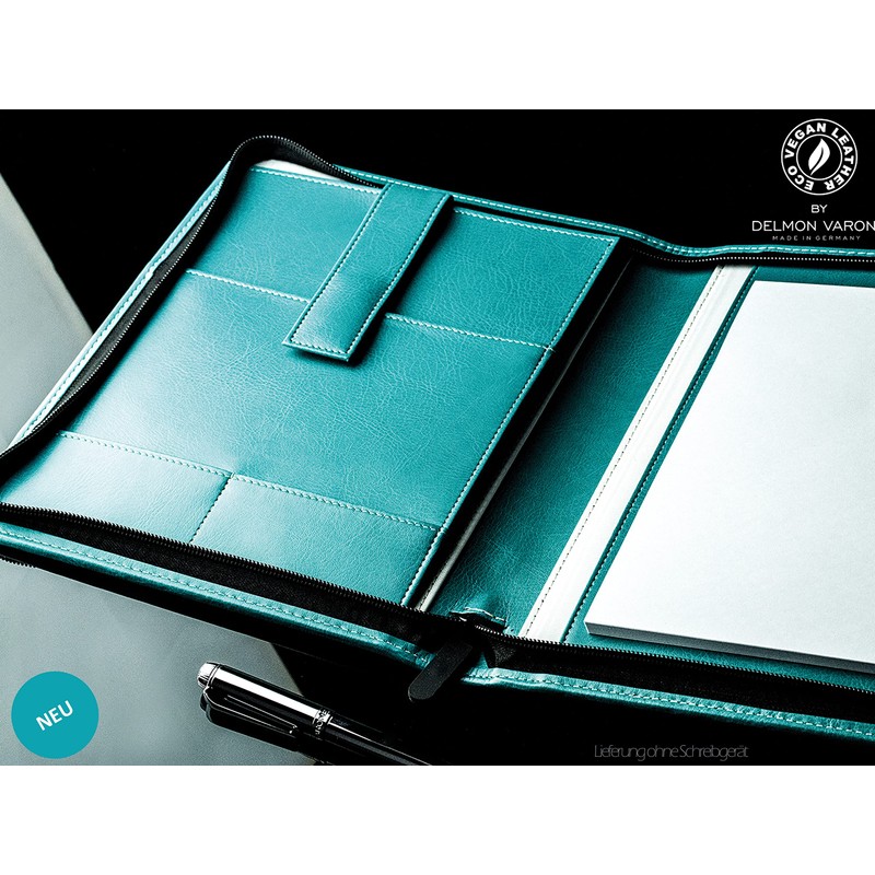 DELMON VARONE Tablet Writing Case with Zip Including Notepad DIN