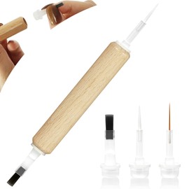 C12rtive Replacement Nail Polish Brush Kit,Dual-Ended Professional Nail Art Brush for Dip Powder Base Coat,Nail Polish Acrylic Brush with 1Pcs Flat Brush & 1Pcs Pointed Brush and 1Pcs Liner Brush