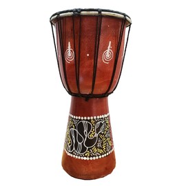 Djembe Drum Hand Painted Multicolored Dot Aborigine With Unique Random Patterns Bongo African Inspired Music Awesome Gifting Idea Unique Décor Option. Abstract Wild Animals (12 Inch, Snake)