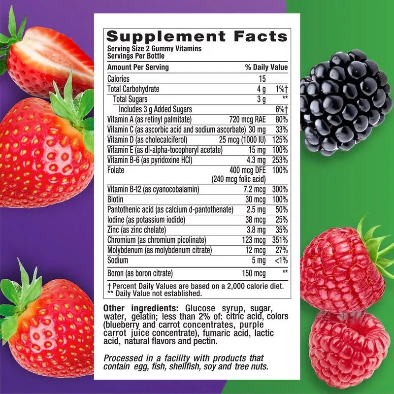 Vitafusion Gomitas Multivitamínicas Para Hombre 220 Gomitas Frutos Rojos