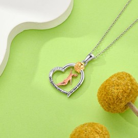 DAYLINLOVE Basketball Necklace S925 Sterling Silver Heart Basketball Pendant Necklaces Sports Jewelry Gifts for Women Mom Wife