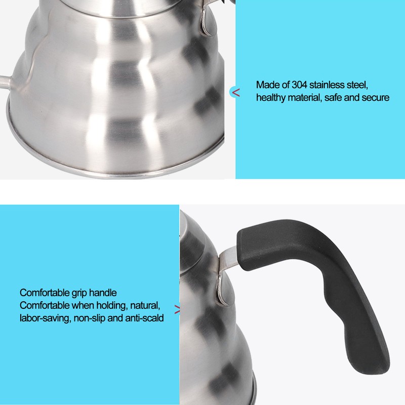 Stainless Steel Pour Over Coffee Kettle Vintage Gooseneck Spout Pot
