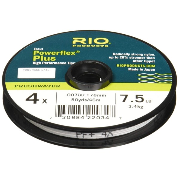 Rio Fly Fishing Tippet Power Flex-Plus 0X-Tippet 50yd Fishing Tackle, Clear