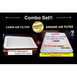 Excel ENGINE&CABIN AIR FILTER For Toyota COROLLA & MATRIX 2003-2008 US Seller