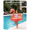 QPAU 43" Flamingo Pool Float, Neon Coral Inflatable Pool Float