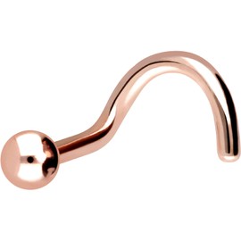 PIERCINGLINE Nose Piercing | Titanium | 2.5 mm Ball | Piercing Nose Stud Spiral | Choice of Colours, Titanium