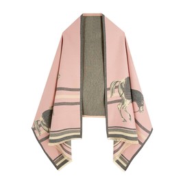 nratto Scarf for Women Pashmina Shawl Wrap for Evening Dress Gift for Women,Pink Gray