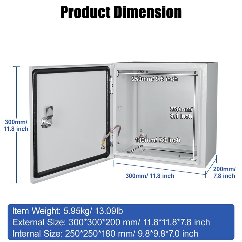 LeMotech Electrical Box 12 x 12 x 8 inch Junction