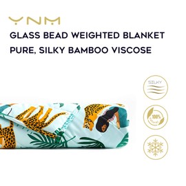 YnM Cooling Weighted Blanket,Bed Blanket for Two Person of 90~160lbs, Ideal for Queen/King/Ca King Bed (80x87 Inches, 20 Pounds, Lepard)| A Duvet Included